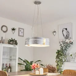 Suspension Novara Argenté, 3 lumières