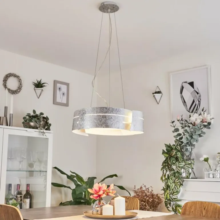 Suspension Novara Argenté, 3 lumières