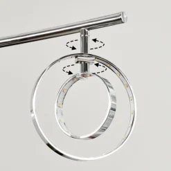Suspension Ogoki LED Chrome, 4 lumières