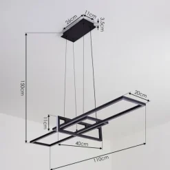 Suspension Omega LED Noir, 1 lumière