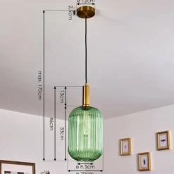 Suspension Paeni Or, Laiton, Noir, 1 lumière