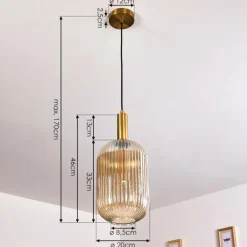 Suspension Paeni Or, Laiton, Noir, 1 lumière