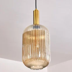 Suspension Paeni Or, Laiton, Noir, 1 lumière
