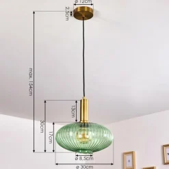 Suspension Paeni Or, Laiton, Noir, 1 lumière
