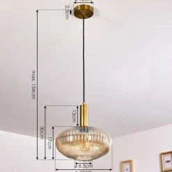 Suspension Paeni Or, Laiton, Noir, 1 lumière