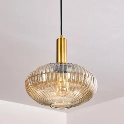 Suspension Paeni Or, Laiton, Noir, 1 lumière