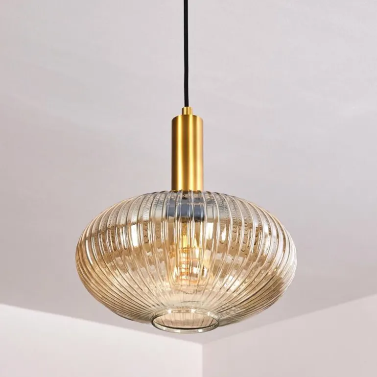 Suspension Paeni Or, Laiton, Noir, 1 lumière
