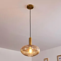Suspension Paeni Or, Laiton, Noir, 1 lumière
