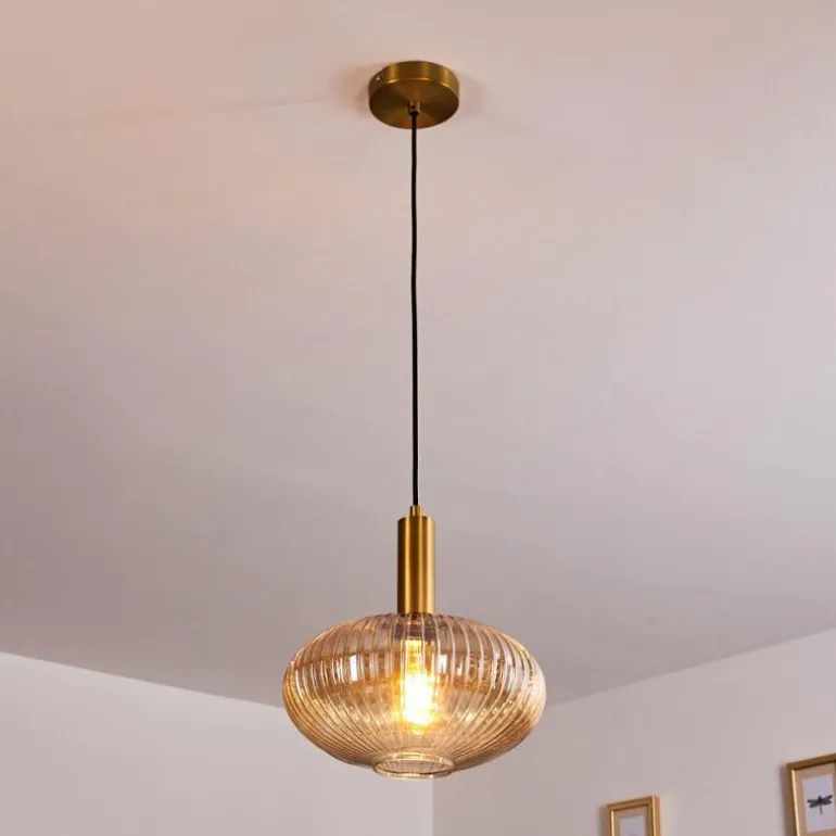 Suspension Paeni Or, Laiton, Noir, 1 lumière