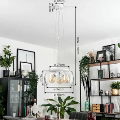 Suspension Palibatz Blanc, 3 lumières