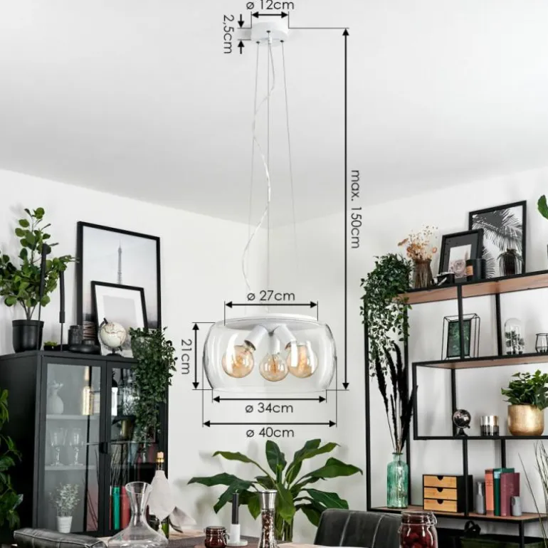 Suspension Palibatz Blanc, 3 lumières