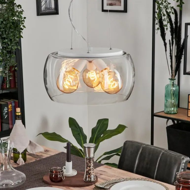 Suspension Palibatz Blanc, 3 lumières