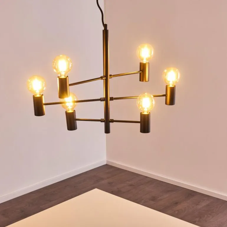 Suspension Pamunkey Noir, 6 lumières
