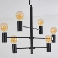 Suspension Pamunkey Noir, 6 lumières
