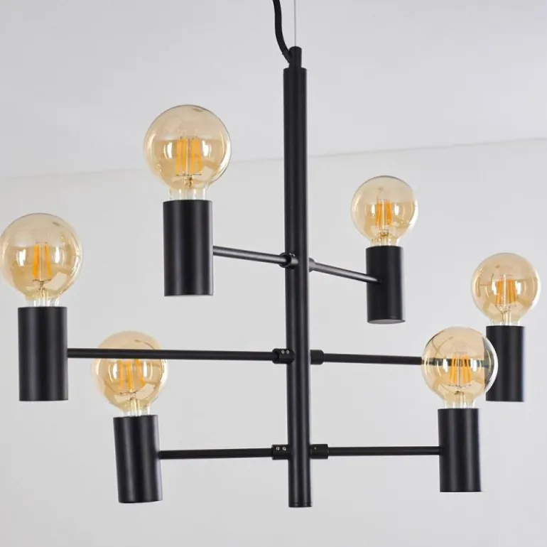 Suspension Pamunkey Noir, 6 lumières