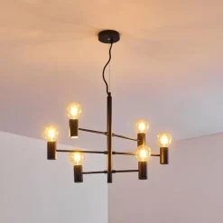 Suspension Pamunkey Noir, 6 lumières