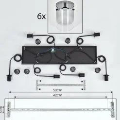 Suspension Parane Clair, Fumé, 6 lumières