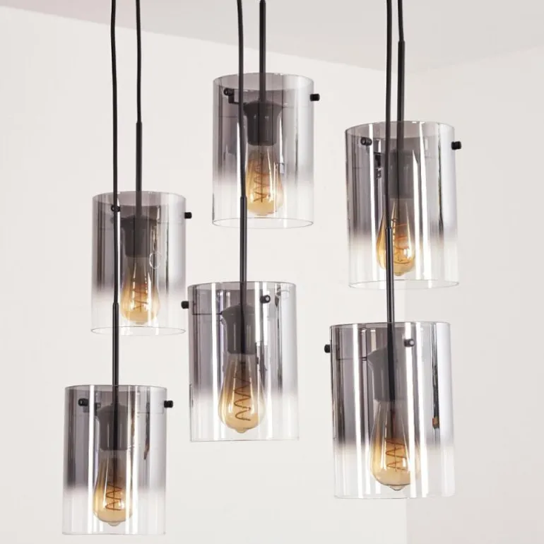 Suspension Parane Clair, Fumé, 6 lumières
