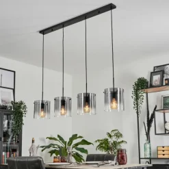 Suspension Parane Clair, Fumé, 4 lumières