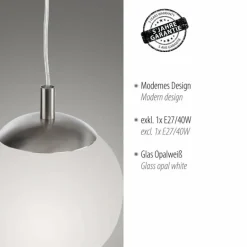 Suspension Paul Neuhaus BOLO Argenté, 1 lumière