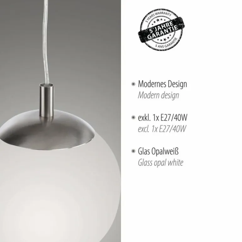 Suspension Paul Neuhaus BOLO Argenté, 1 lumière