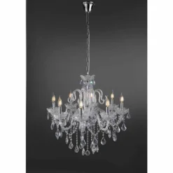 Suspension Paul Neuhaus GRACIA Transparent, 8 lumières