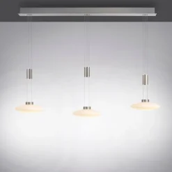 Suspension Paul Neuhaus LAUTADA LED Acier brossé, 3 lumières