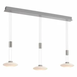 Suspension Paul Neuhaus LAUTADA LED Acier brossé, 3 lumières