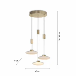 Suspension Paul Neuhaus LAUTADA LED Laiton, 3 lumières