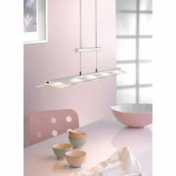 Suspension Paul Neuhaus NELE LED Acier inoxydable, 5 lumières