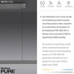 Suspension Paul Neuhaus PURE-MOTO-RISE LED Gris, 3 lumières, Télécommandes
