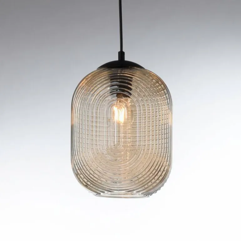 Suspension Paul Neuhaus SHITAKE Noir, 3 lumières
