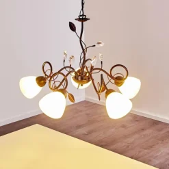 Suspension Peccia Rouille, 5 lumières