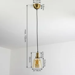 Suspension Pilesi Laiton, 1 lumière