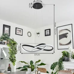 Suspension Pitasch LED Noir, 1 lumière