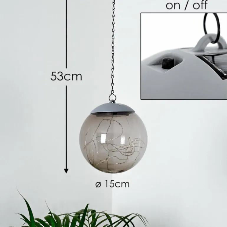Suspension Pollenca LED Fumée, Noir, 20 lumières