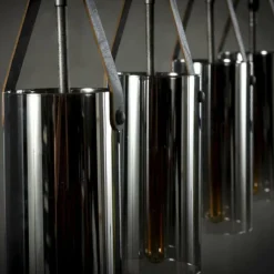 Suspension Pompehuis Acier brossé, 4 lumières