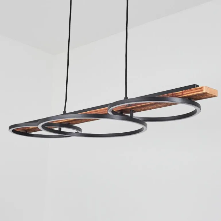 Suspension Pompu LED Brun, Noir, 3 lumières
