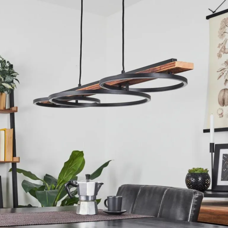 Suspension Pompu LED Brun, Noir, 3 lumières