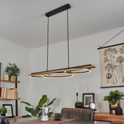 Suspension Pompu LED Écru, Noir, 3 lumières