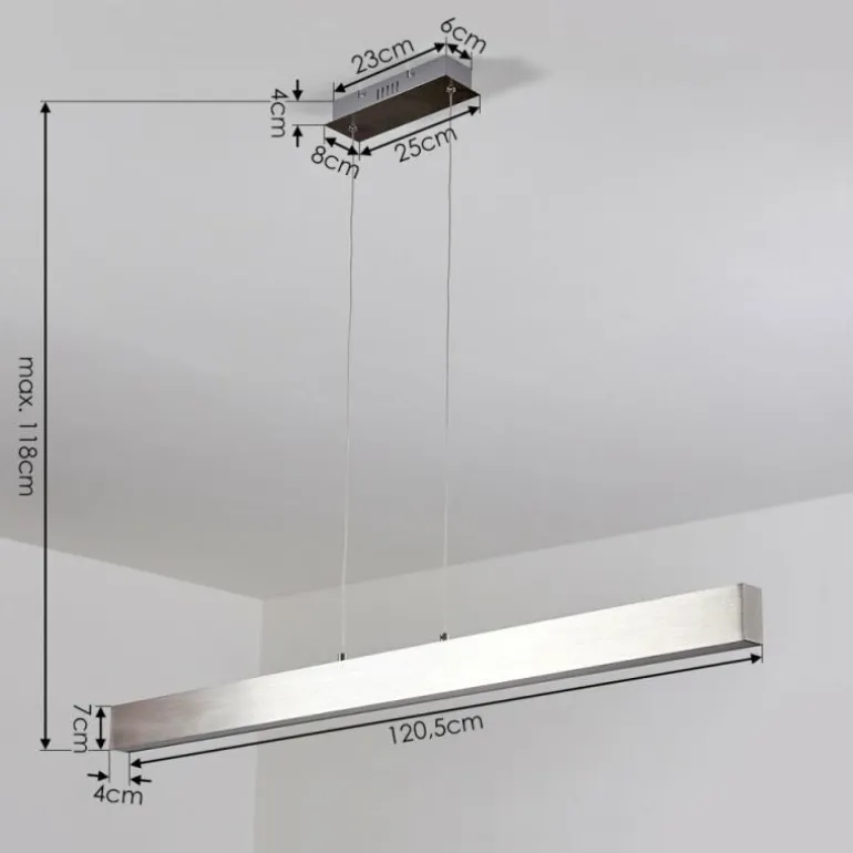 Suspension Poroporo LED Nickel mat, 1 lumière