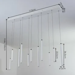 Suspension Porquera LED Blanc, 11 lumières