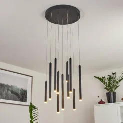 Suspension Porquera LED Noir, 11 lumières