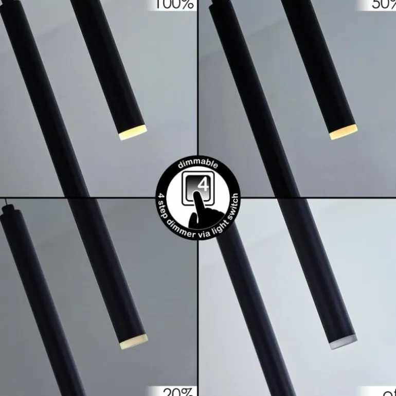 Suspension Porquera LED Noir, 11 lumières