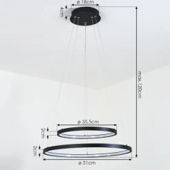 Suspension Preci LED Noir, 1 lumière