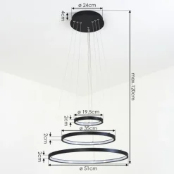 Suspension Preci LED Noir, 1 lumière