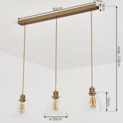 Suspension Puestito Bronze, Or, 3 lumières
