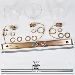 Suspension Puestito Bronze, Or, 3 lumières