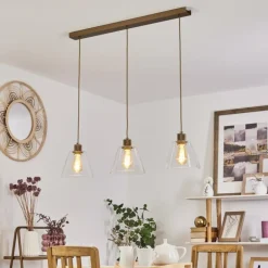 Suspension Puestito Bronze, Or, 3 lumières
