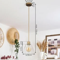 Suspension Puestito Laiton, 1 lumière